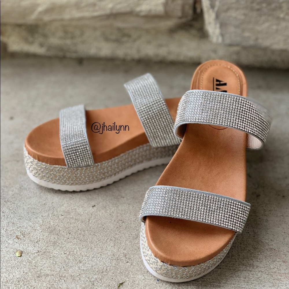 LAST SIZE 10 Rhinestone espadrille sandal - Picture 6 of 9